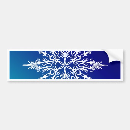 SNOWFLAKE on Blue バンパーステッカー (正面)