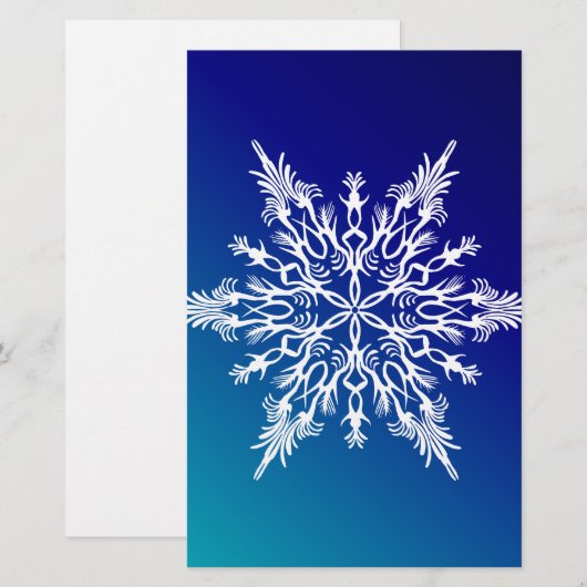 SNOWFLAKE on Blue 便箋 (正面/裏面)
