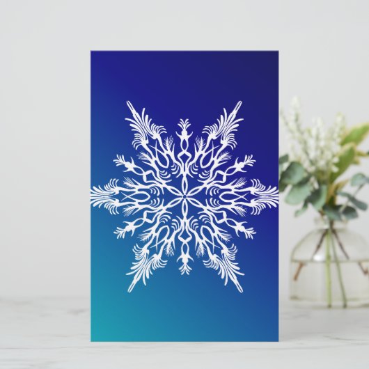 SNOWFLAKE on Blue 便箋 (スタンド正面)