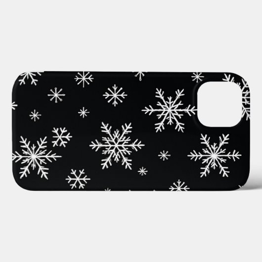 Snowflake Pattern Black Phone Case Case-Mate iPhoneケース (裏面 (横))