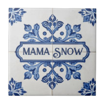 Snowflake pattern blue & white holiday custom name