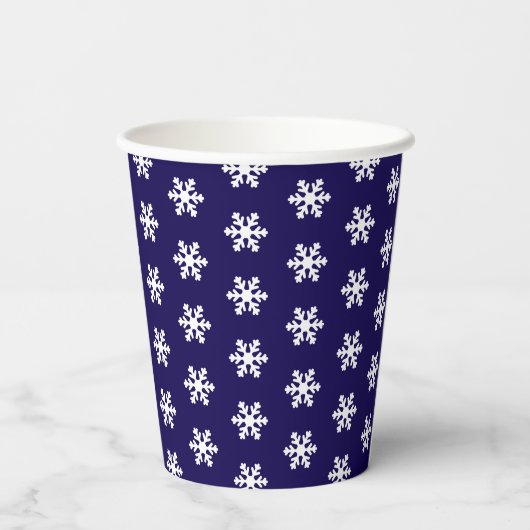Snowflake Pattern Blue& White Winter 紙コップ (裏面)