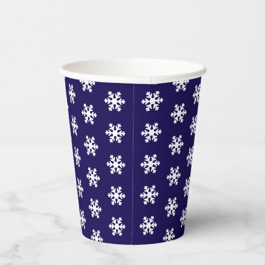 Snowflake Pattern Blue& White Winter 紙コップ (右)