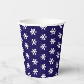 Snowflake Pattern Blue& White Winter 紙コップ (正面)