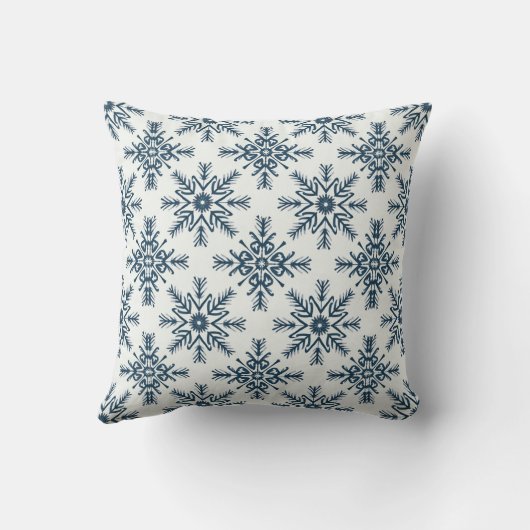 Snowflake Pattern – Elegant Winter Frost Design クッション (裏面)