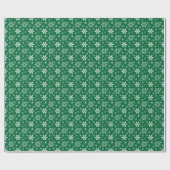 Snowflake pattern green Wrapping Paper ラッピングペーパー (フラット)