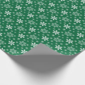 Snowflake pattern green Wrapping Paper ラッピングペーパー (角)