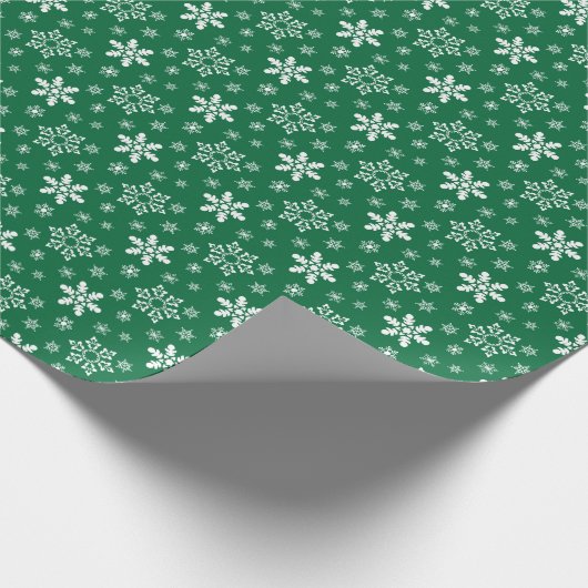 Snowflake pattern green Wrapping Paper ラッピングペーパー (角)
