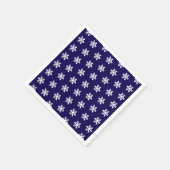 Snowflake Pattern Navy Blue& White Winter スタンダードカクテルナプキン (角)