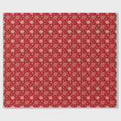 Snowflake pattern red Wrapping Paper ラッピングペーパー (フラット)