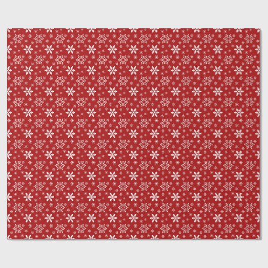 Snowflake pattern red Wrapping Paper ラッピングペーパー (フラット)