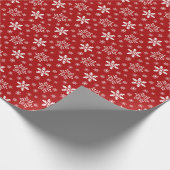 Snowflake pattern red Wrapping Paper ラッピングペーパー (角)