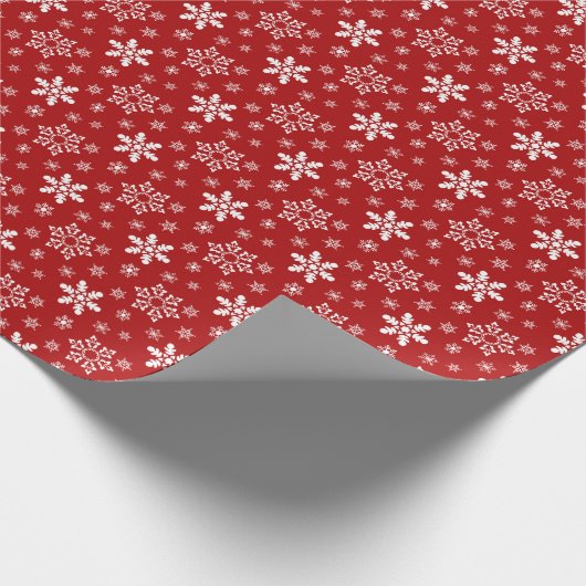 Snowflake pattern red Wrapping Paper ラッピングペーパー (角)