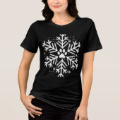 Snowflake Paw Print Dog Cat Pet Lover Christmas トライブレンドTシャツ (正面)