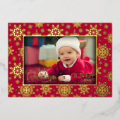 Snowflake Photo Frame 箔シーズンカード (正面)