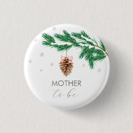 Snowflake Pine cone Mother To Be Baby Shower 缶バッジ
