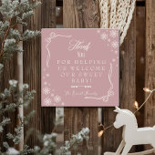 Snowflake Pink Labor & Delivery NICU Hospital サンキューカード