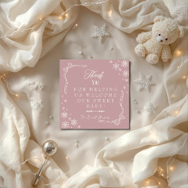 Snowflake Pink  Labor & Delivery NICU Hospital   サンキューカード