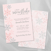 Snowflake Pink Winter Baby Shower 招待状