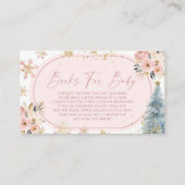 Snowflake Pink Winter Baby Shower Books For Baby エンクロージャーカード (正面)
