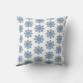 Snowflake Plaid Pattern Blue Holiday クッション (裏面)