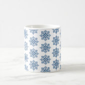 Snowflake Plaid Pattern Blue Holiday コーヒーマグカップ (中央)