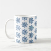 Snowflake Plaid Pattern Blue Holiday コーヒーマグカップ (左)