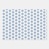 Snowflake Plaid Pattern Blue Holiday ラッピングペーパーシート (正面)