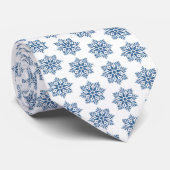 Snowflake Plaid Pattern Blue Holiday Neck Tie ネクタイ (ロール)