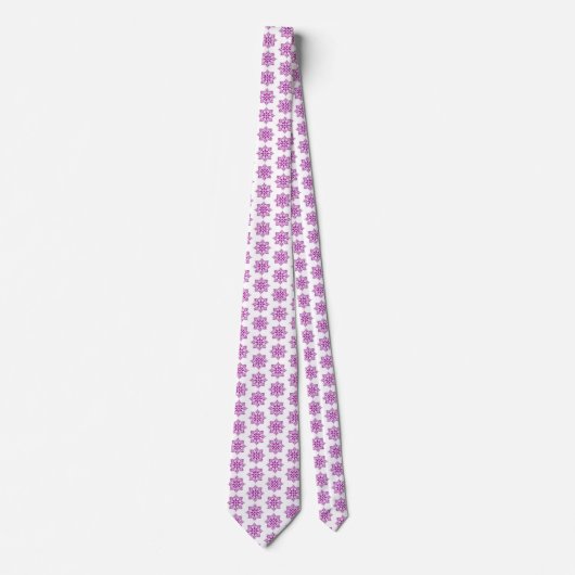 Snowflake Plaid Pattern Pink Holiday Neck Tie ネクタイ (正面)