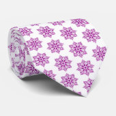 Snowflake Plaid Pattern Pink Holiday Neck Tie ネクタイ (ロール)