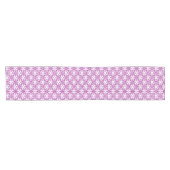 Snowflake Plaid Pattern Pink Holidays Table Runner ショートテーブルランナー (横)