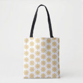Snowflake Plaid Pattern Yellow トートバッグ (正面)