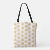 Snowflake Plaid Pattern Yellow トートバッグ (裏面)