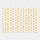 Snowflake Plaid Pattern Yellow ラッピングペーパーシート (正面)