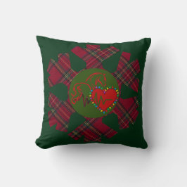 Snowflake Plaid Throw Pillow クッション