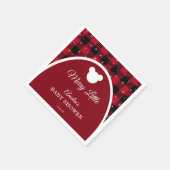 Snowflake Red Plaid Merry Little Baby Shower スタンダードカクテルナプキン (角)