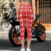 Snowflake Reindeer Holiday Festive Christmas Women カプリレギンス