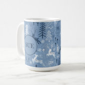Snowflake & Reindeer Winter Mug コーヒーマグカップ (正面左)