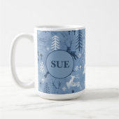 Snowflake & Reindeer Winter Mug コーヒーマグカップ (左)