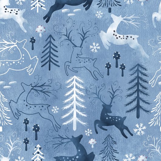 Snowflake & Reindeer Winter Mug コーヒーマグカップ