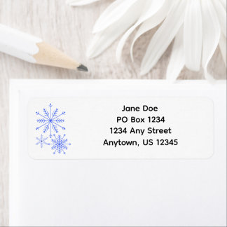 Snowflake Return Address Label with Four Lines ラベル