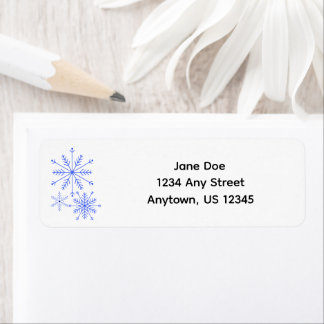Snowflake Return Address Label with Three Lines ラベル