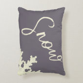 Snowflake script sugarplum purple butter cream アクセントクッション (正面(垂直))