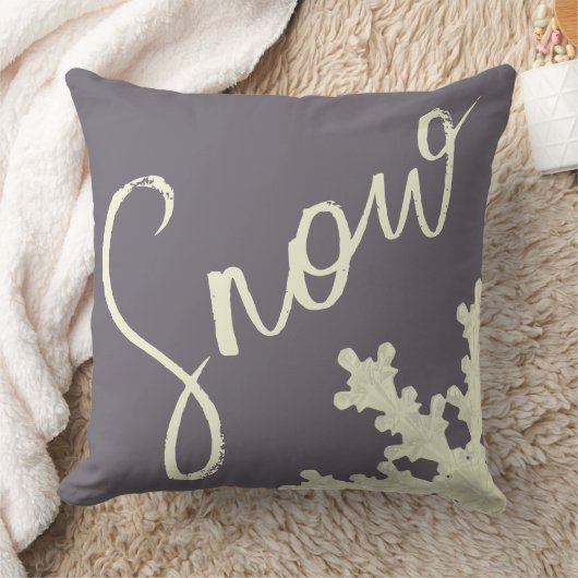 Snowflake script sugarplum purple butter cream  クッション (ブランケット)