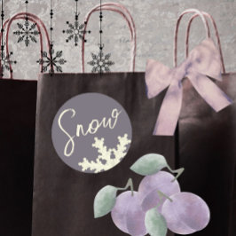 Snowflake script sugarplum purple butter cream ラウンドシール