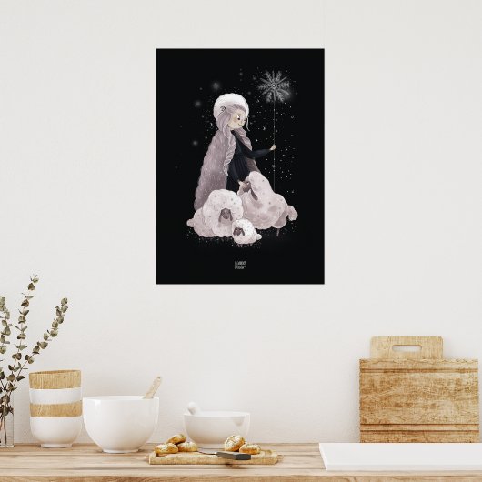 SNOWFLAKE SHEEP by Alexandra Dikaia ポスター (キッチン)
