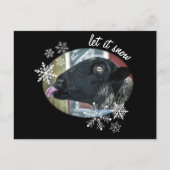 Snowflake Sheep: Let it Snow! ホリデーポストカード ポストカード (正面)