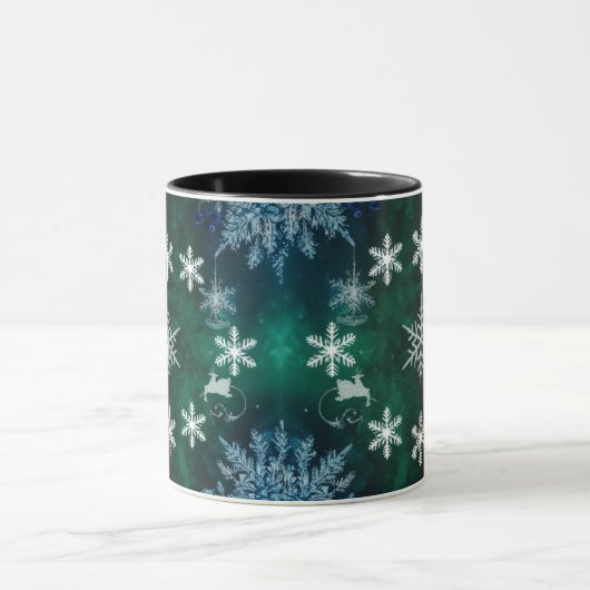 Snowflake Silhouettes Combo Christmas Mug マグカップ (中央)