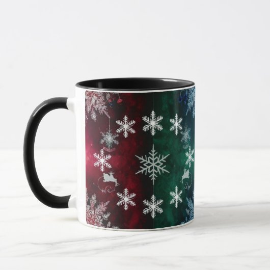 Snowflake Silhouettes Combo Christmas Mug マグカップ (左)